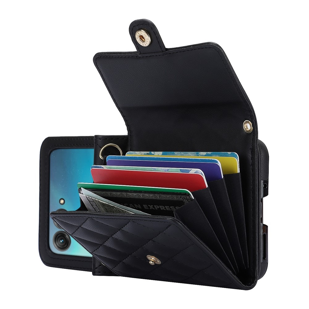 Funda acolchada tipo billetera anti-RFID Motorola Razr 40 Ultra negro