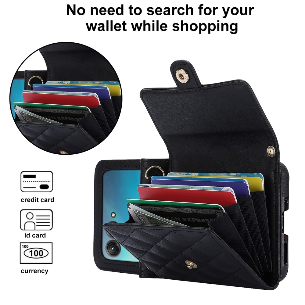 Funda acolchada tipo billetera anti-RFID Motorola Razr 40 Ultra negro