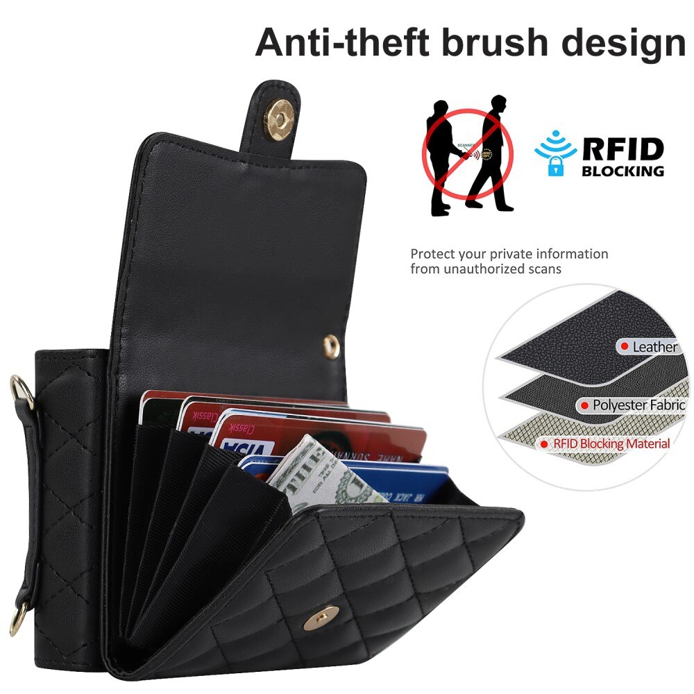 Funda acolchada tipo billetera anti-RFID Motorola Razr 40 Ultra negro