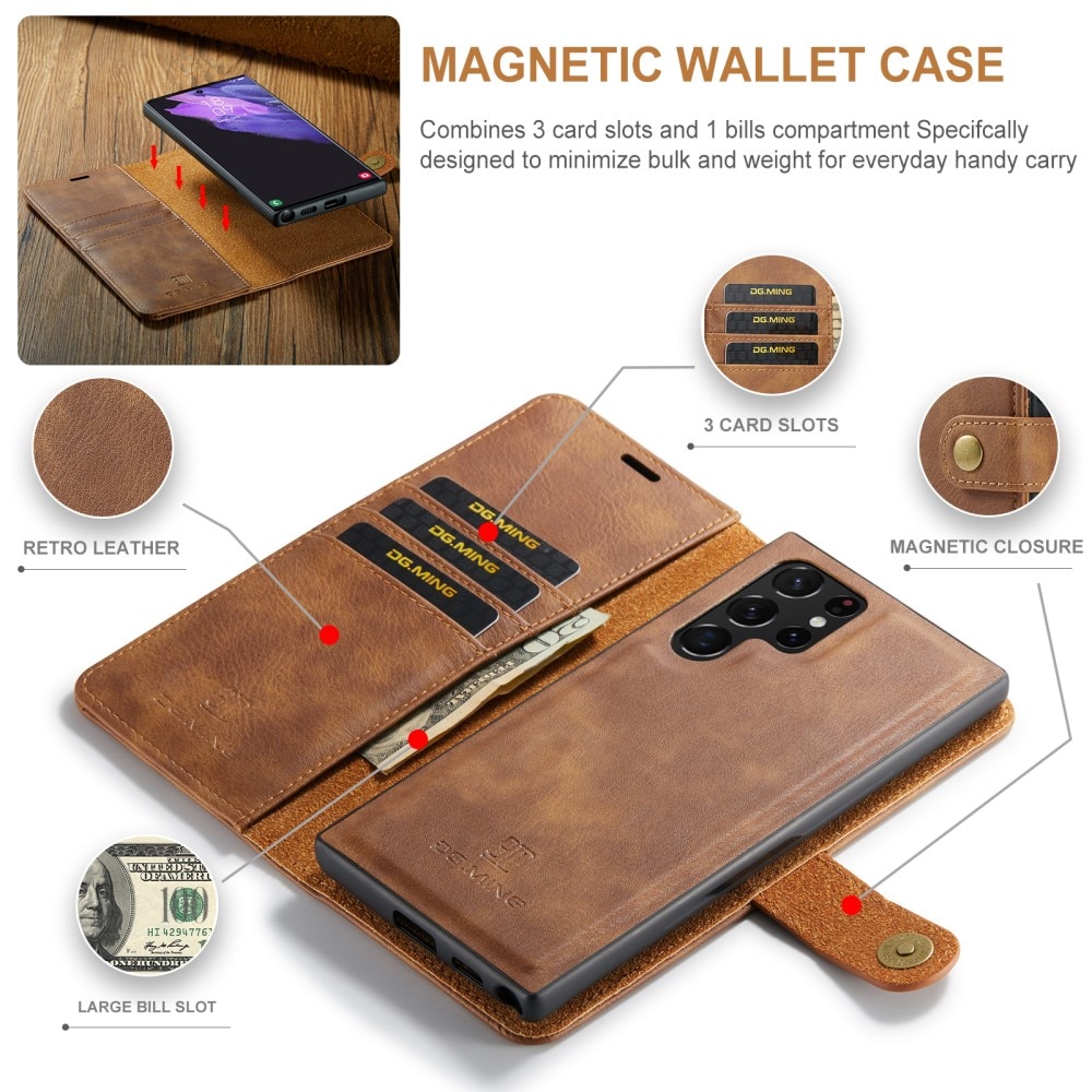 Cartera Magnet Wallet Samsung Galaxy S24 Ultra Cognac