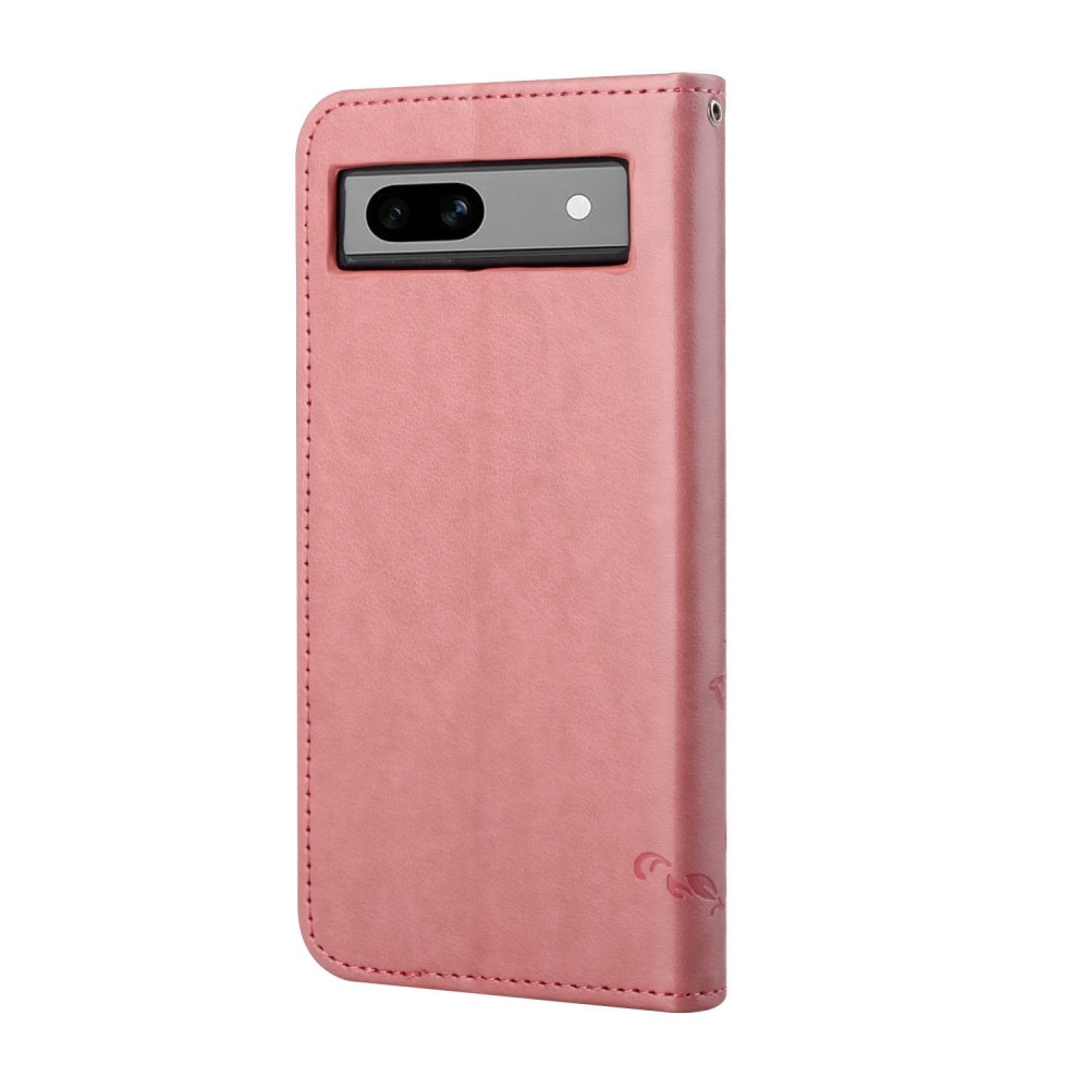 Funda de Cuero con Mariposas Google Pixel 8a, rosado