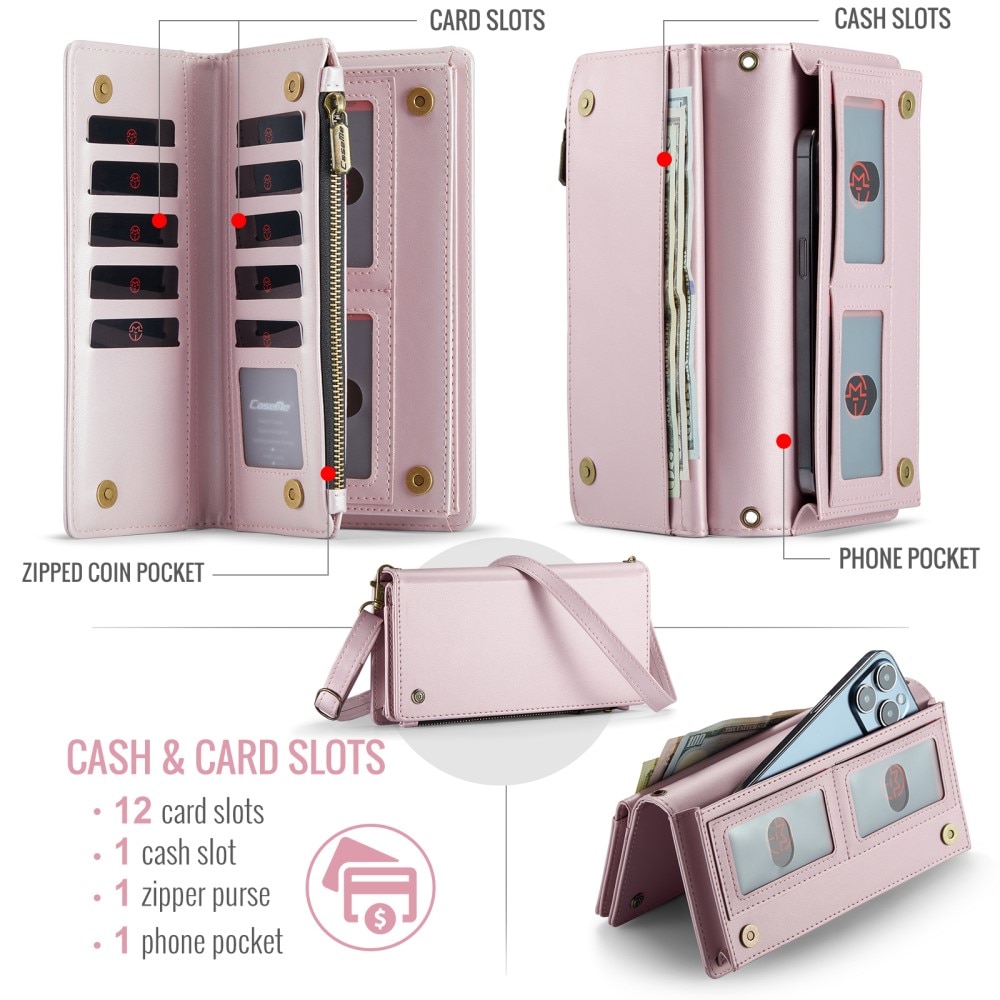 Bolso de billetera Universal de Hombro rosado