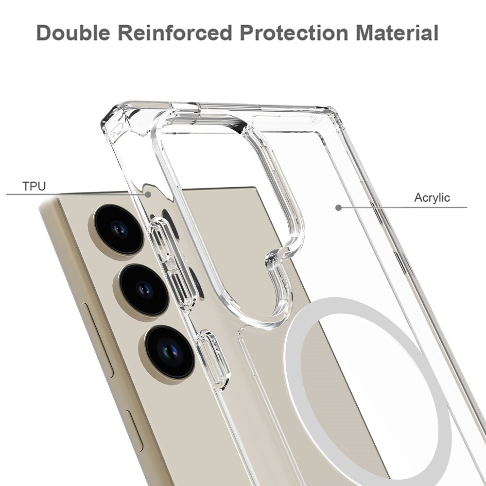 Funda híbrida MagSafe Samsung Galaxy S24 Ultra transparente
