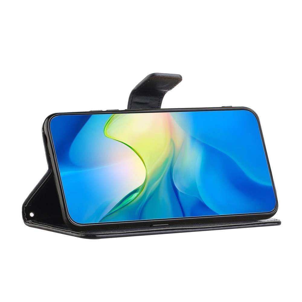 Funda de Cuero con Mariposas Samsung Galaxy A35, Negro