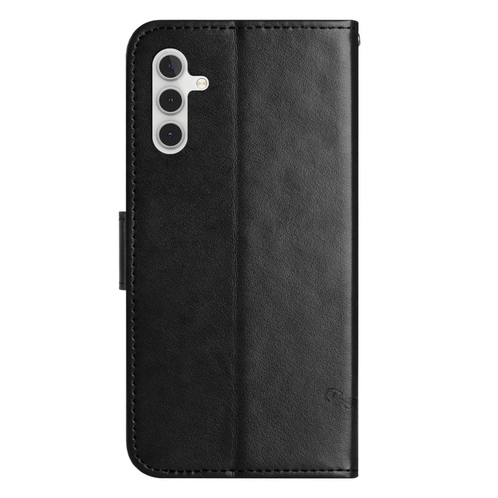 Funda de Cuero con Mariposas Samsung Galaxy A35, Negro