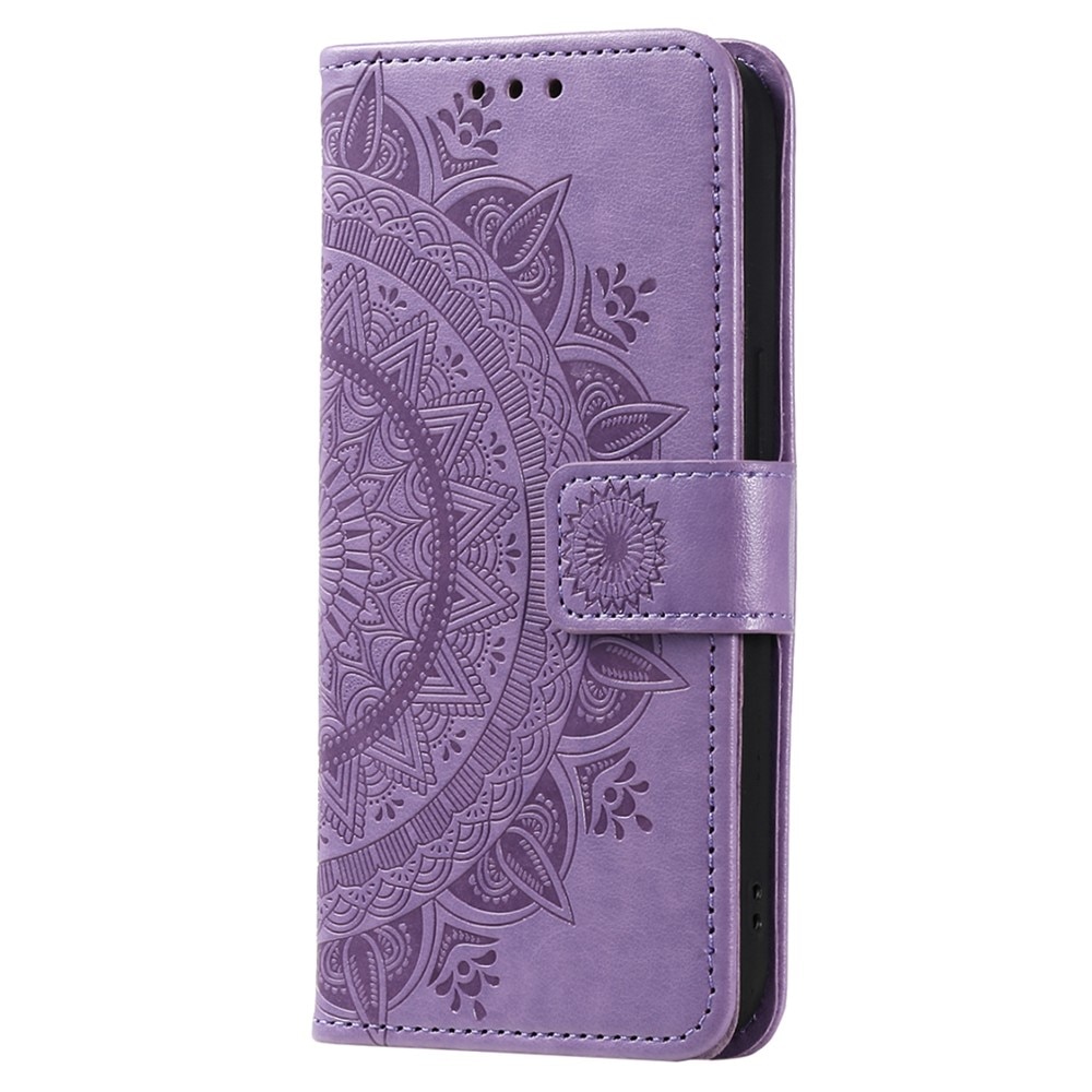 Funda de Cuero Mandala Xiaomi Redmi 13C violeta