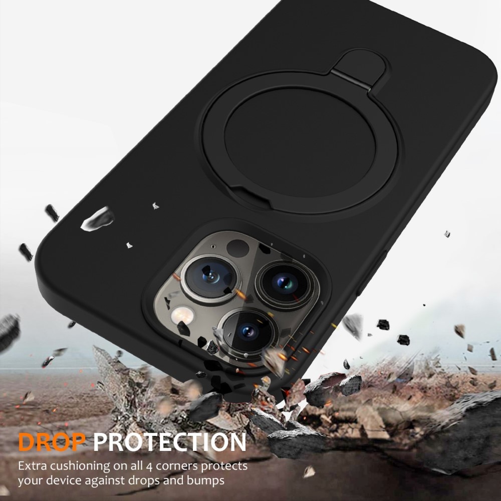 Funda de silicona Kickstand MagSafe iPhone 13 Pro negro
