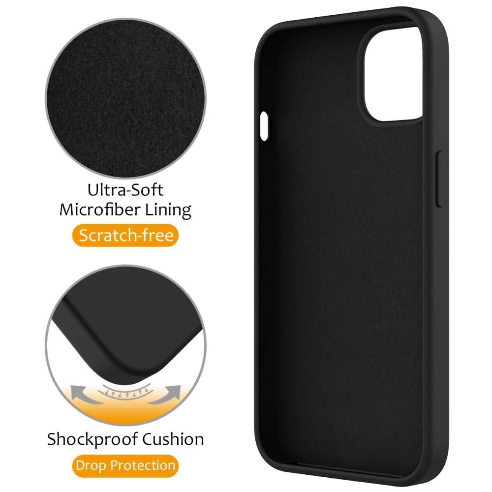 Funda de silicona Kickstand MagSafe iPhone 15 negro