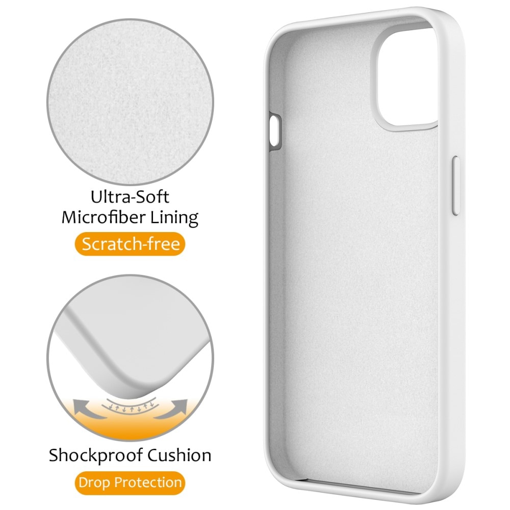 Funda de silicona Kickstand MagSafe iPhone 15 blanco