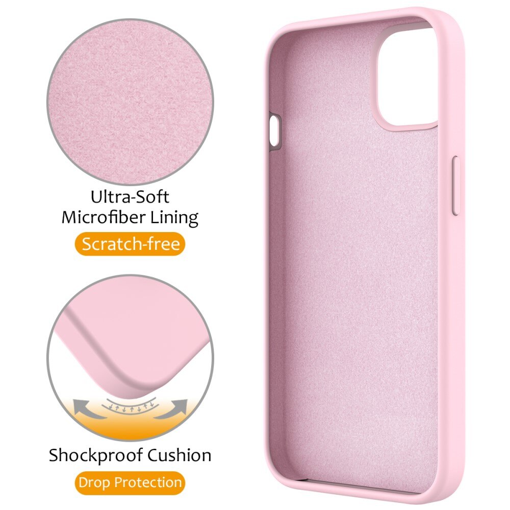 Funda de silicona Kickstand MagSafe iPhone 15 rosado