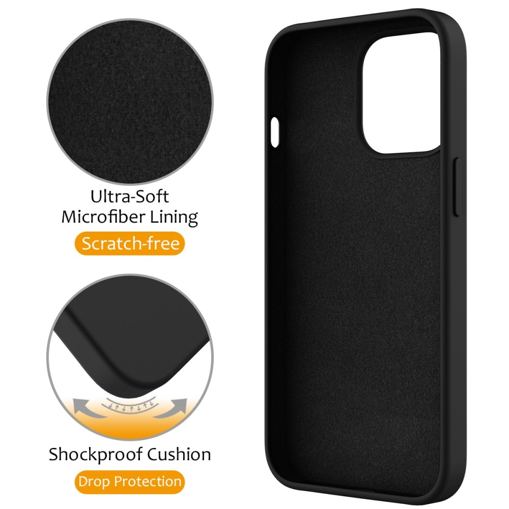 Funda de silicona Kickstand MagSafe iPhone 15 Pro negro