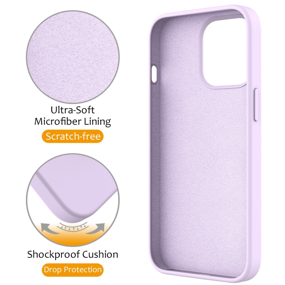 Funda de silicona Kickstand MagSafe iPhone 15 Pro violeta