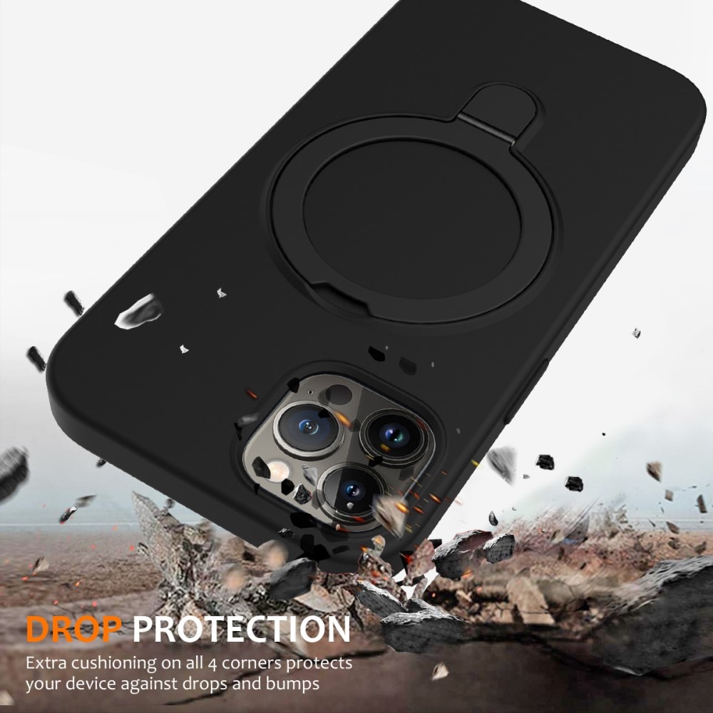 Funda de silicona Kickstand MagSafe iPhone 12 Pro Max negro