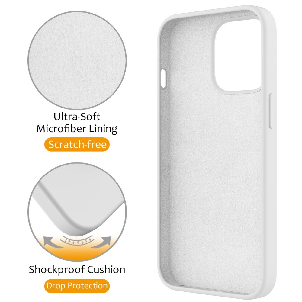 Funda de silicona Kickstand MagSafe iPhone 14 Pro blanco