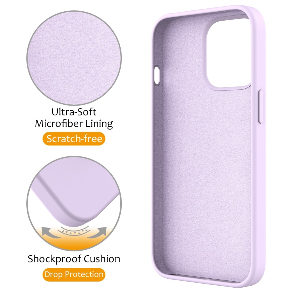 Funda de silicona Kickstand MagSafe iPhone 14 Pro violeta