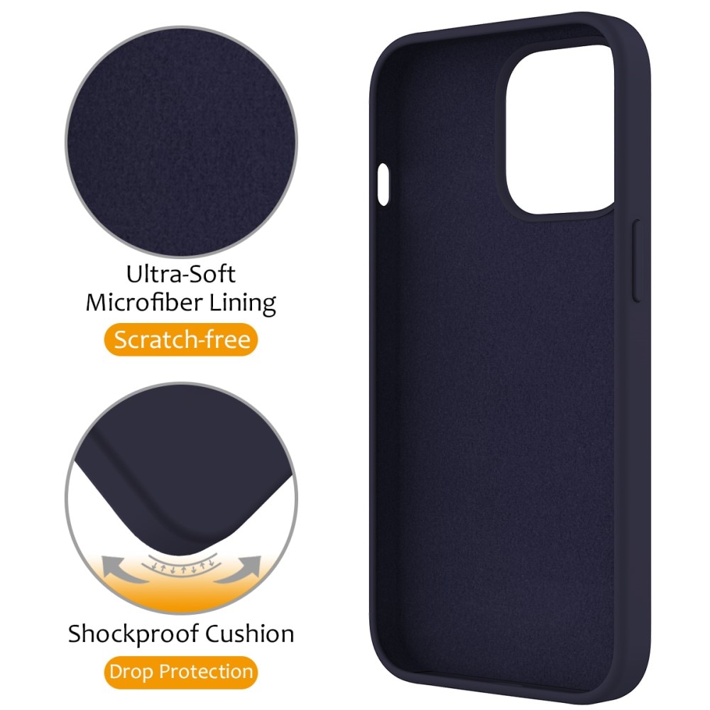Funda de silicona Kickstand MagSafe iPhone 15 Pro Max azul oscuro