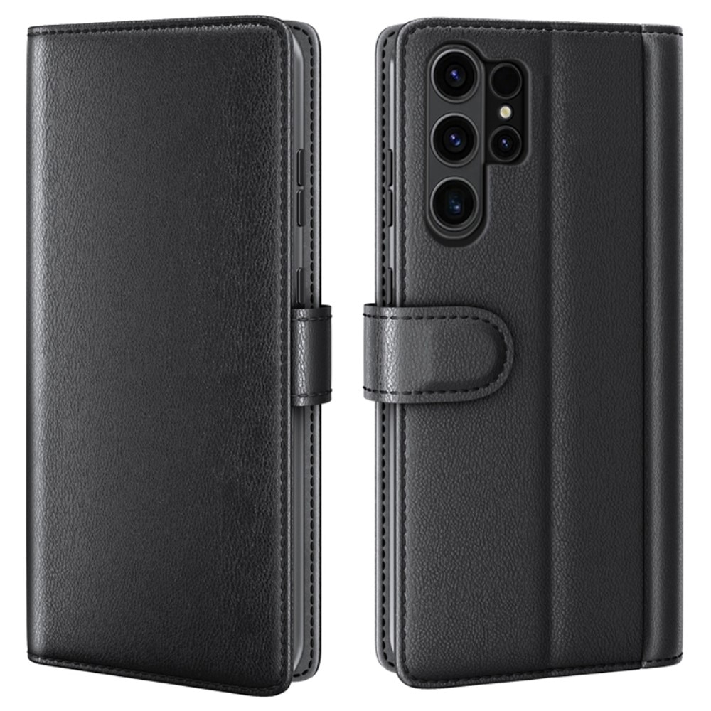 Funda de cuero genuino Samsung Galaxy S24 Ultra, Negro