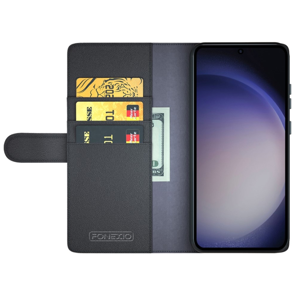 Funda de cuero genuino Samsung Galaxy S24 Ultra, Negro