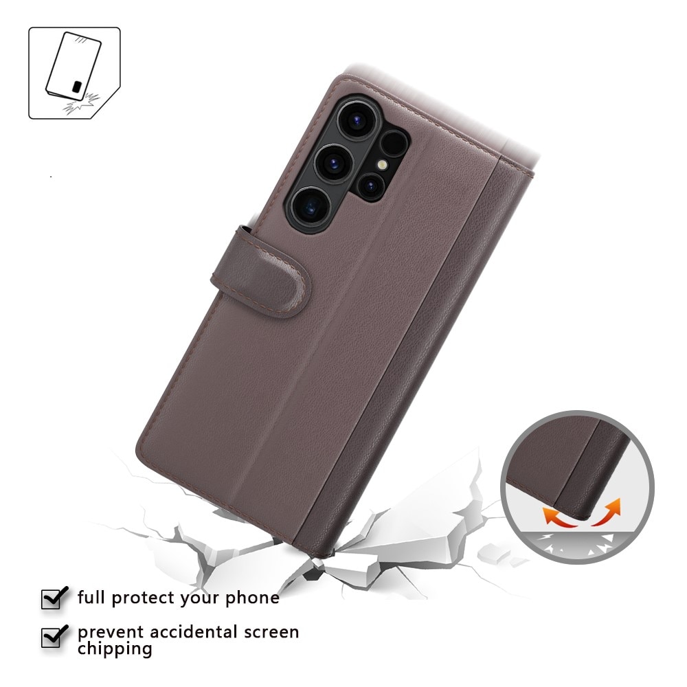 Funda de cuero genuino Samsung Galaxy S24 Ultra, Marrón
