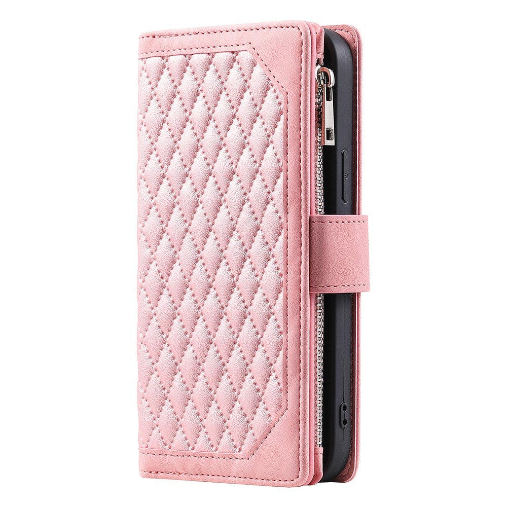 Funda acolchada tipo billetera Samsung Galaxy A55 rosado