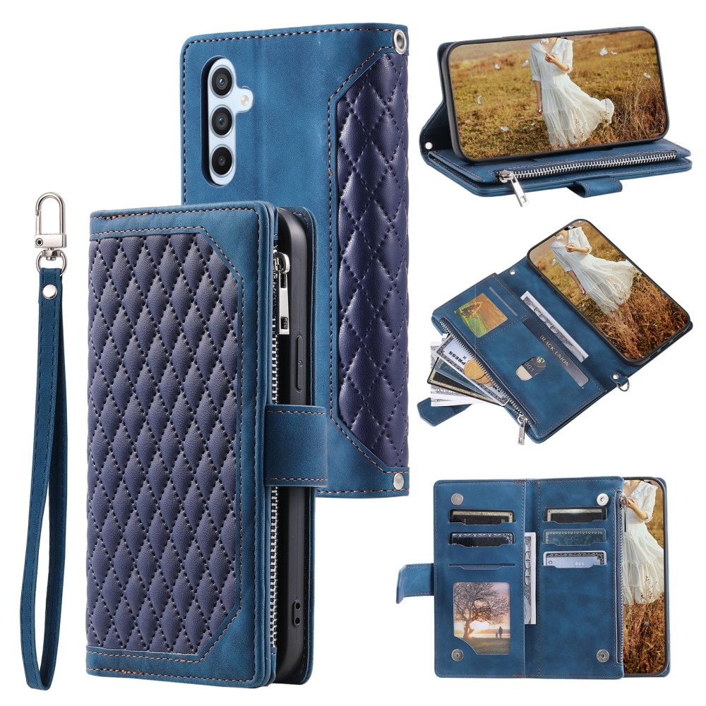 Funda acolchada tipo billetera Samsung Galaxy A55 azul