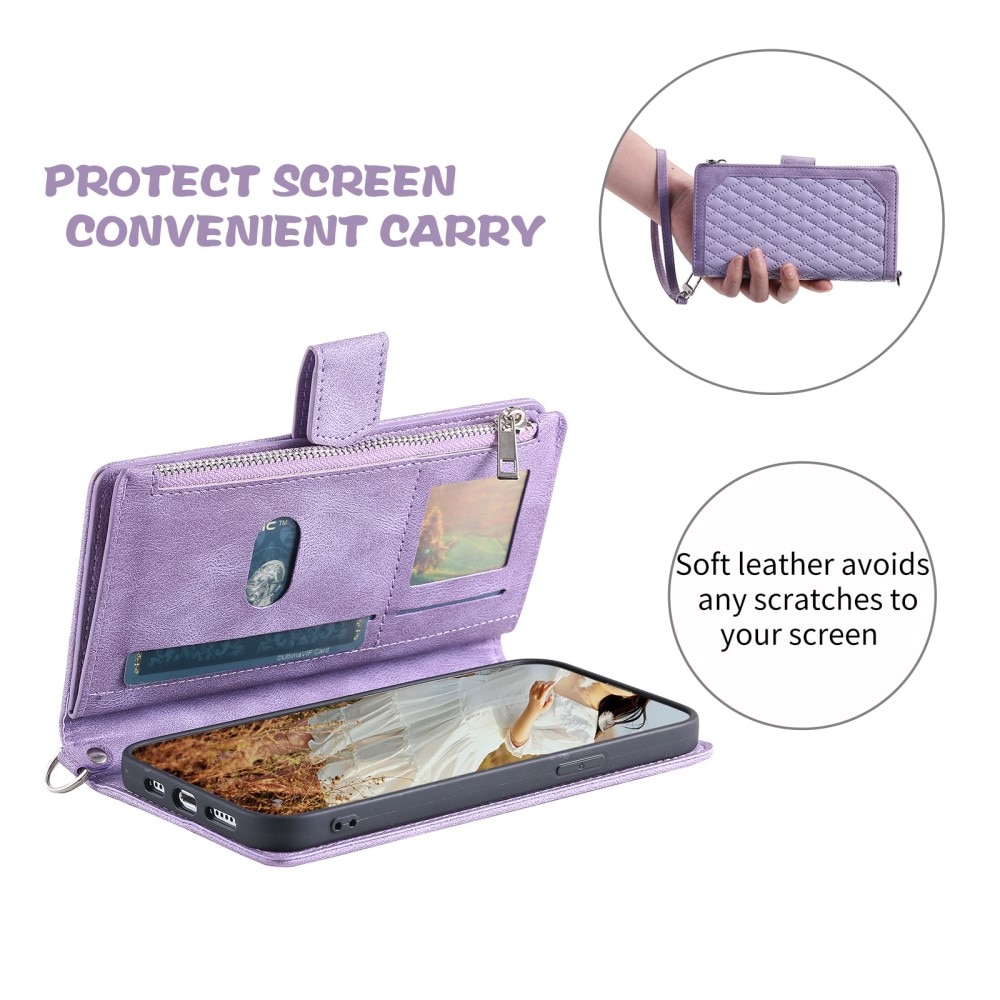 Funda acolchada tipo billetera Samsung Galaxy A55 Púrpura