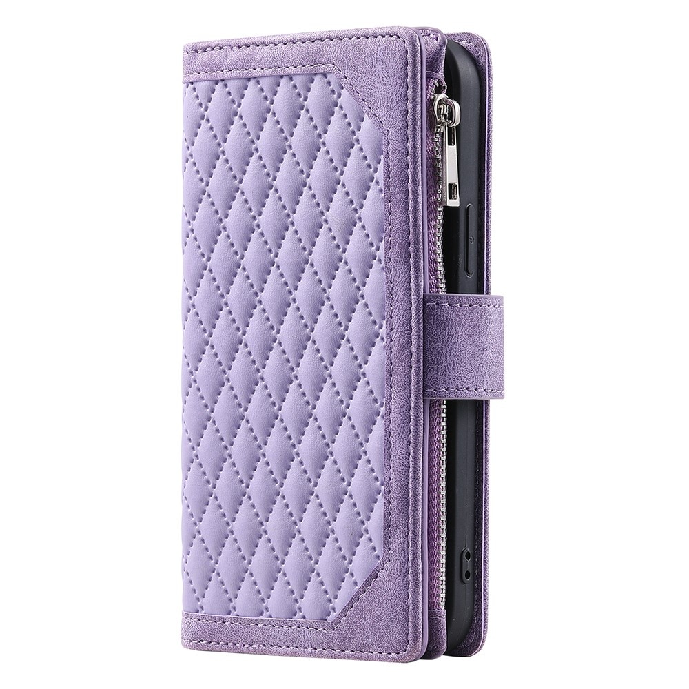 Funda acolchada tipo billetera Samsung Galaxy A55 Púrpura
