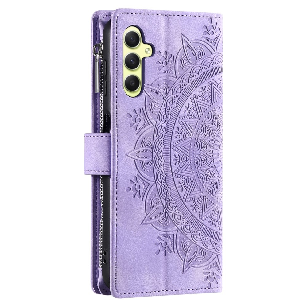 Funda Mandala tipo billetera Samsung Galaxy A55, violeta