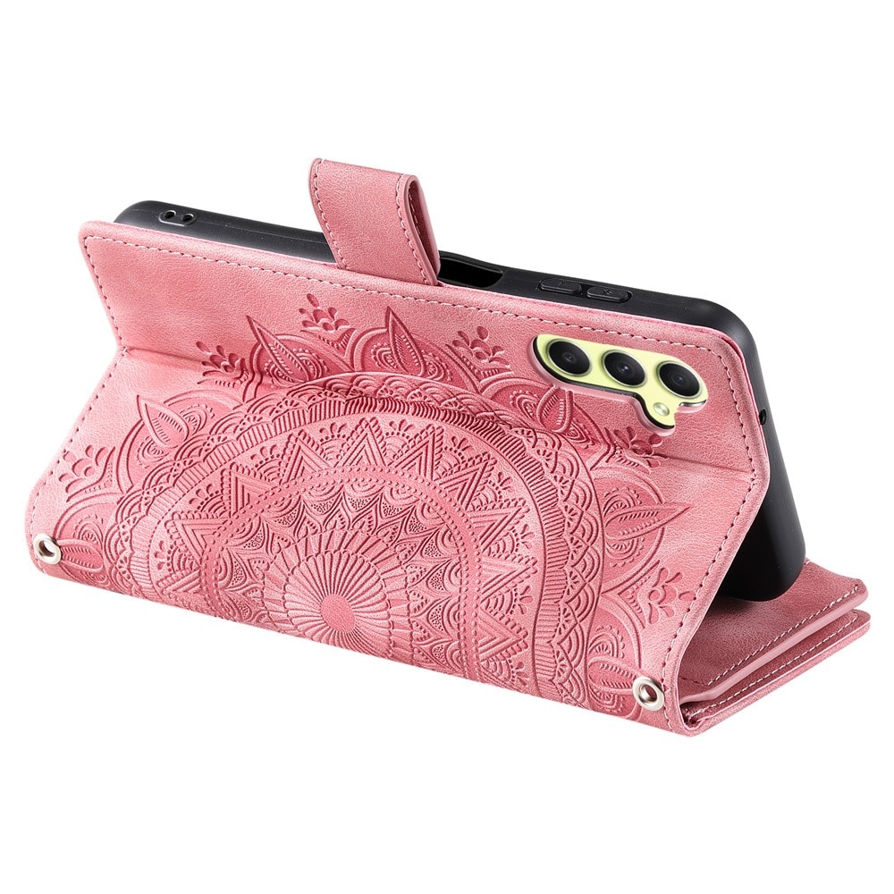 Funda Mandala tipo billetera Samsung Galaxy A55, rosado