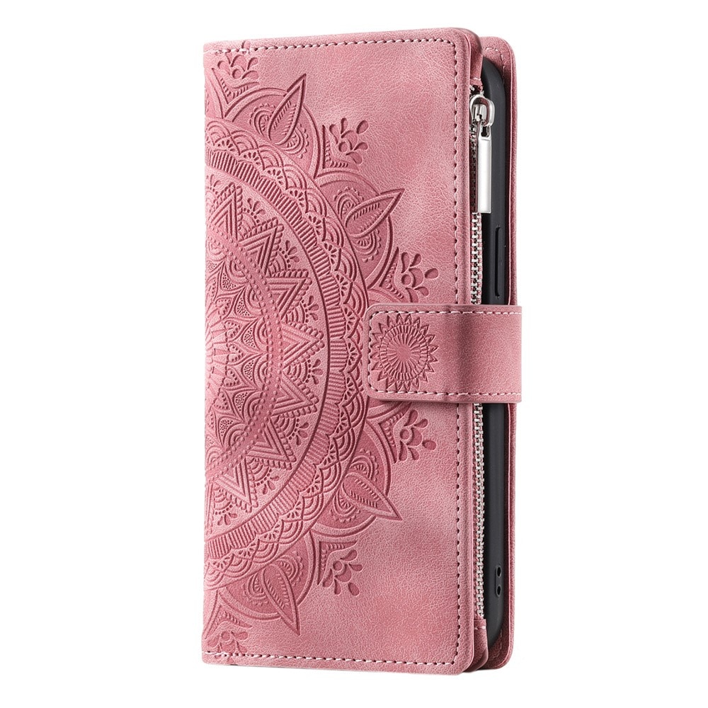 Funda Mandala tipo billetera Samsung Galaxy A55, rosado