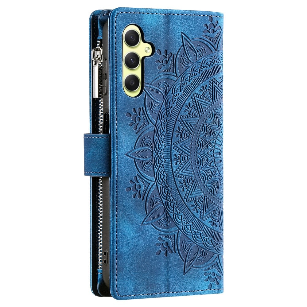 Funda Mandala tipo billetera Samsung Galaxy A55, azul