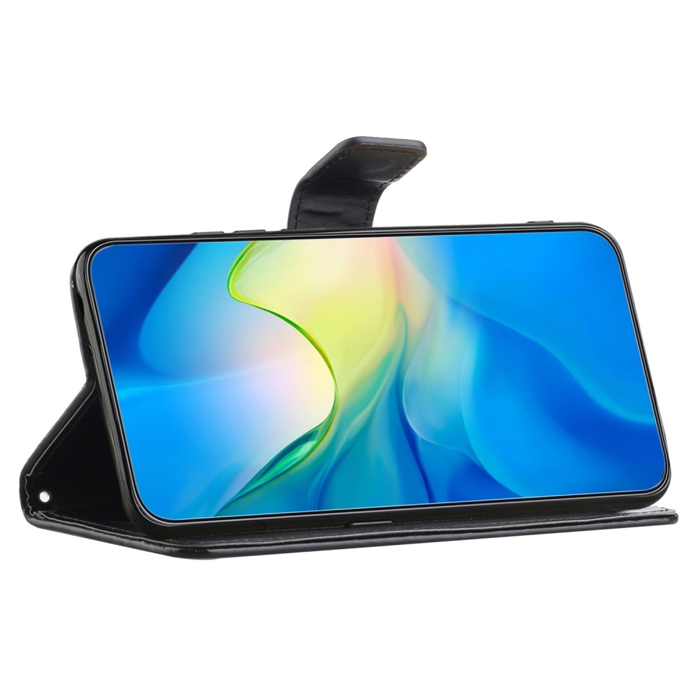 Funda de Cuero con Mariposas Samsung Galaxy A55, Negro