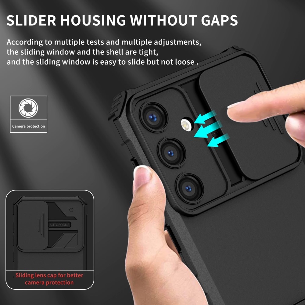 Funda Kickstand con Protector Cámara Samsung Galaxy S24 negro