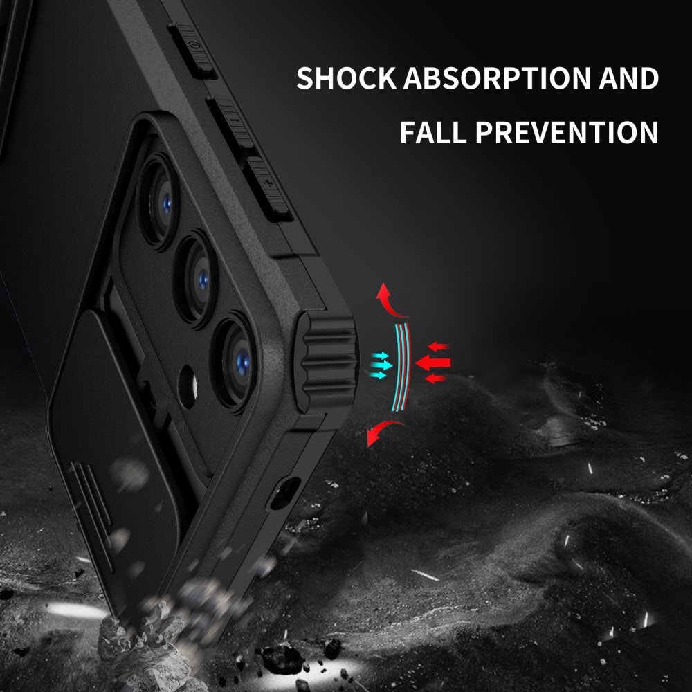 Funda Kickstand con Protector Cámara Samsung Galaxy S24 Plus Negro