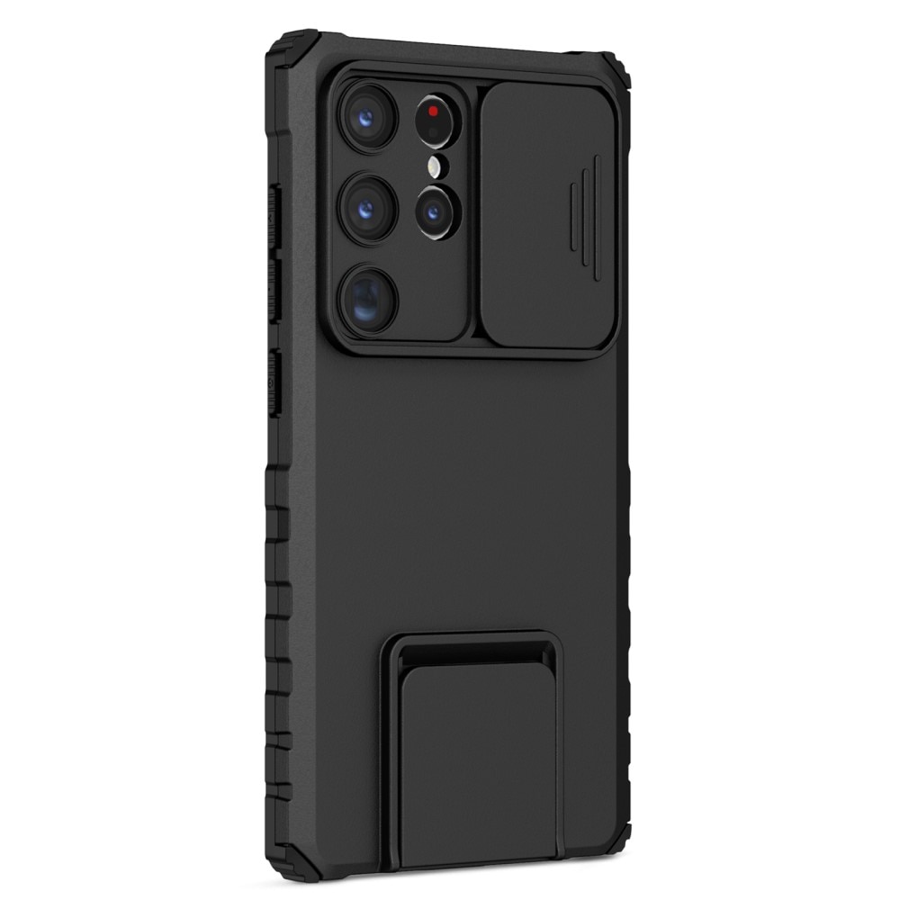 Funda Kickstand con Protector Cámara Samsung Galaxy S24 Ultra Negro