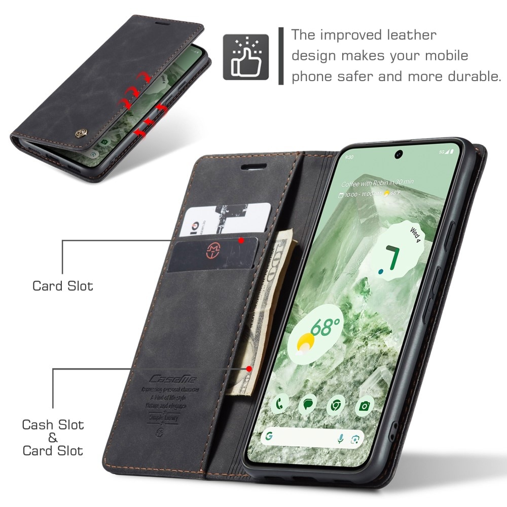 Funda delgada con solapa Google Pixel 8a Negro