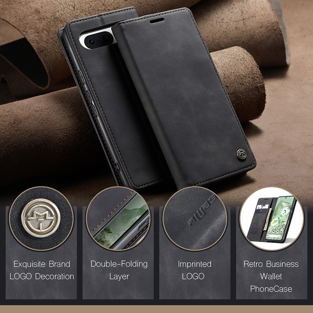 Funda delgada con solapa Google Pixel 8a Negro