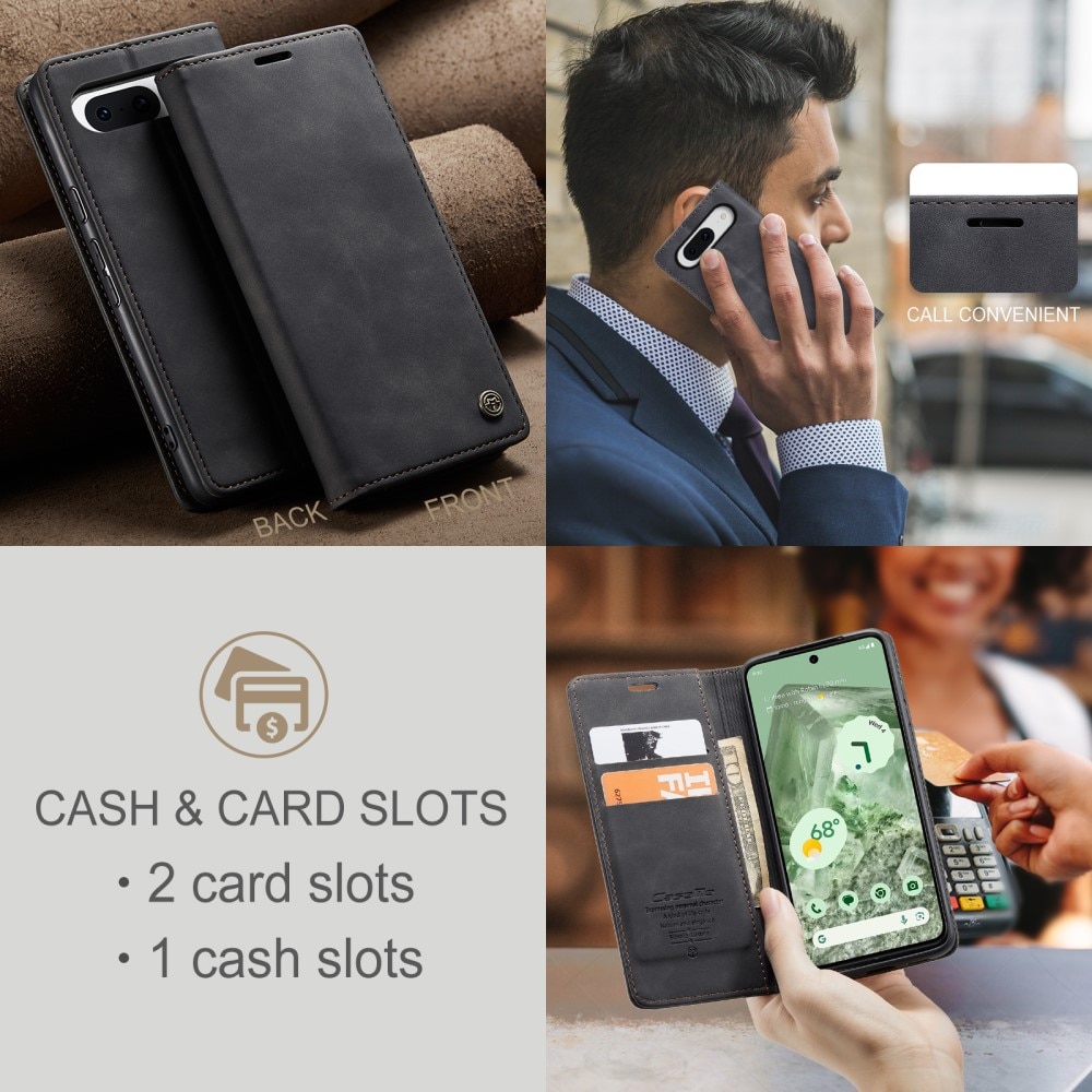 Funda delgada con solapa Google Pixel 8a Negro