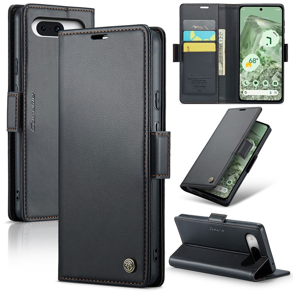 Funda delgada con solapa anti-RFID Google Pixel 8a Negro