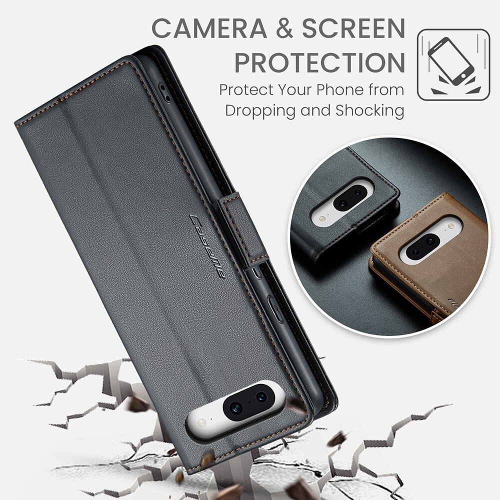 Funda delgada con solapa anti-RFID Google Pixel 8a Negro