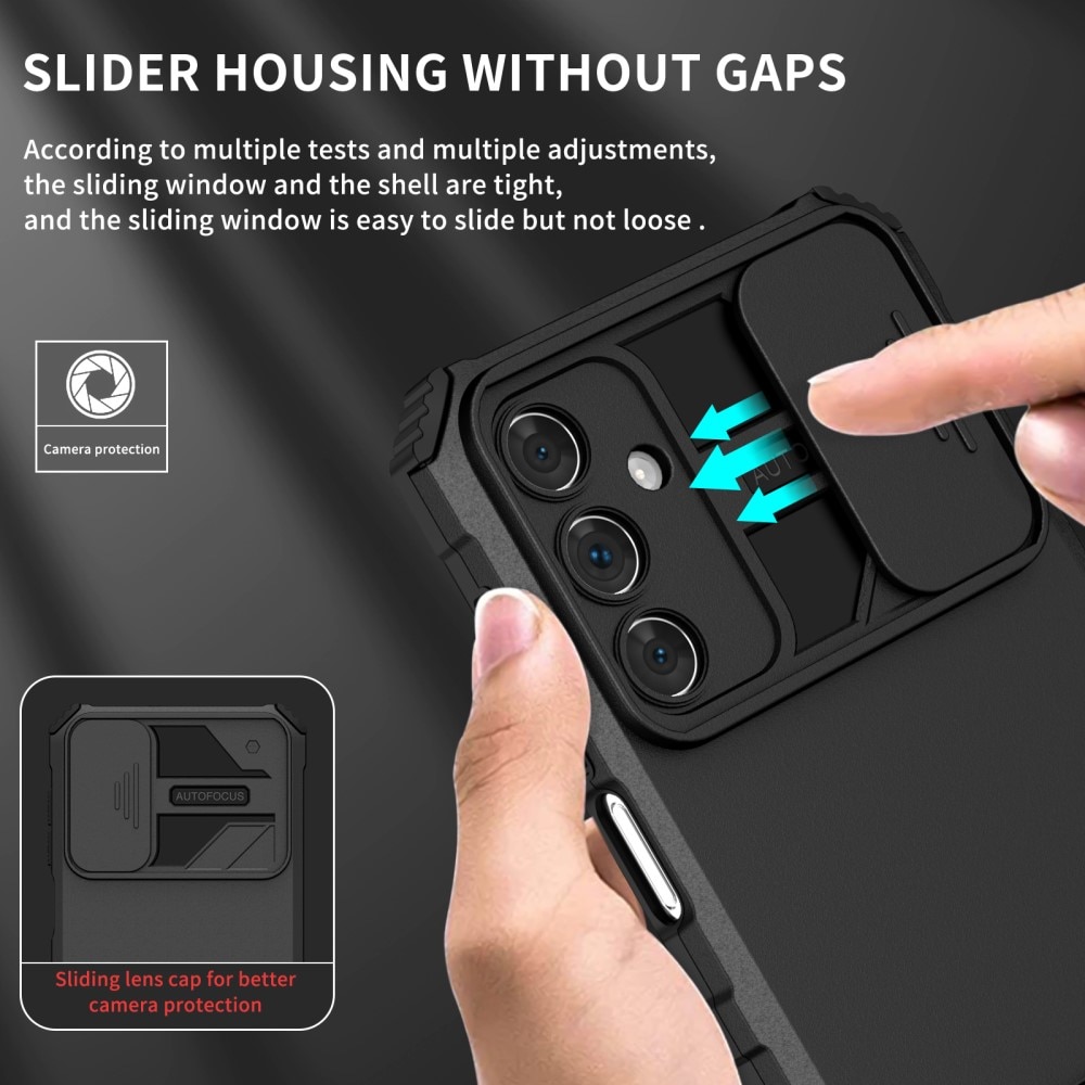 Funda Kickstand con Protector Cámara Samsung Galaxy A15 Negro