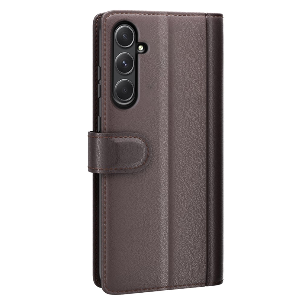 Funda de cuero genuino Samsung Galaxy A55, marrón