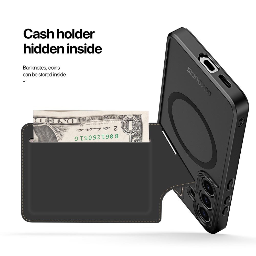Rafi Series RFID MagSafe Wallet Stand Case Samsung Galaxy S24, negro