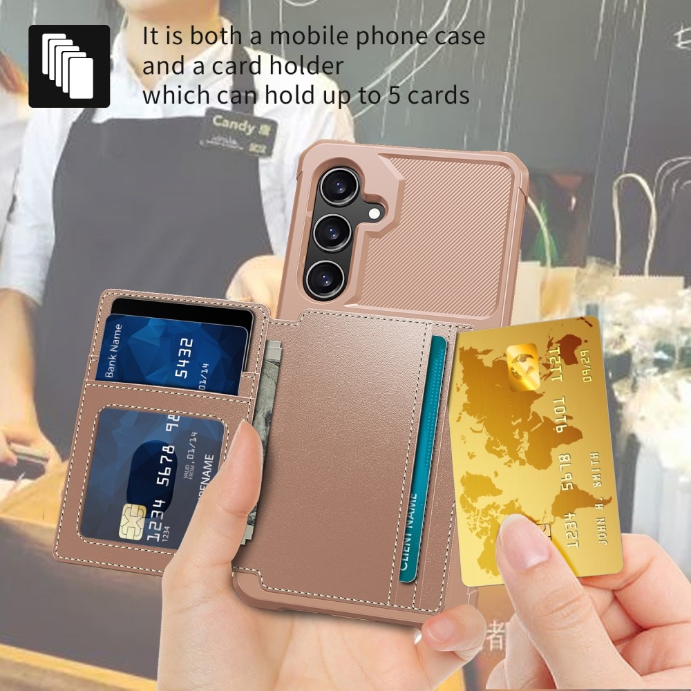 Funda con tarjetero Tough Multi-slot Samsung Galaxy S24 Rosa