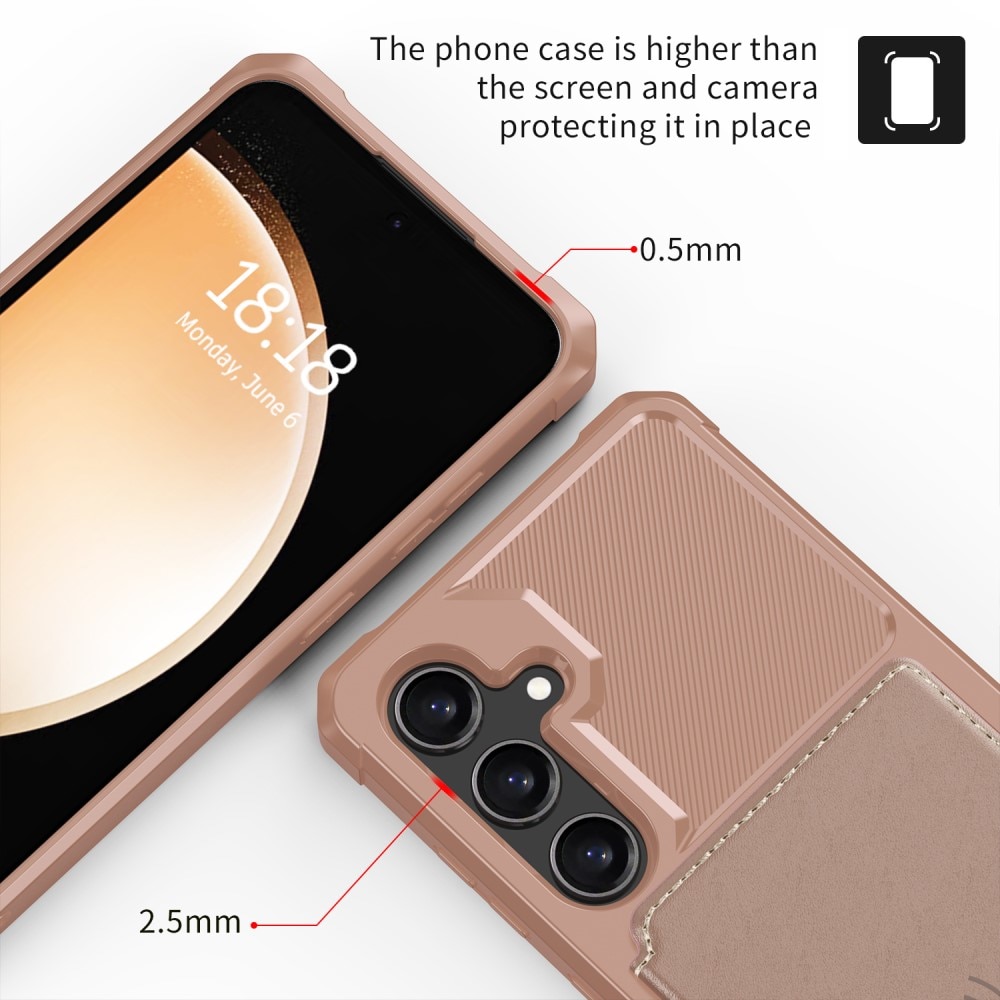 Funda con tarjetero Tough Multi-slot Samsung Galaxy S24 Rosa