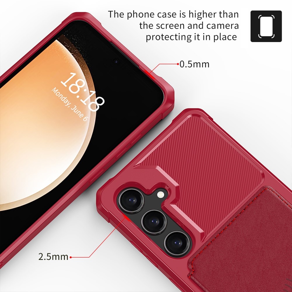 Funda con tarjetero Tough Multi-slot Samsung Galaxy S24 rojo