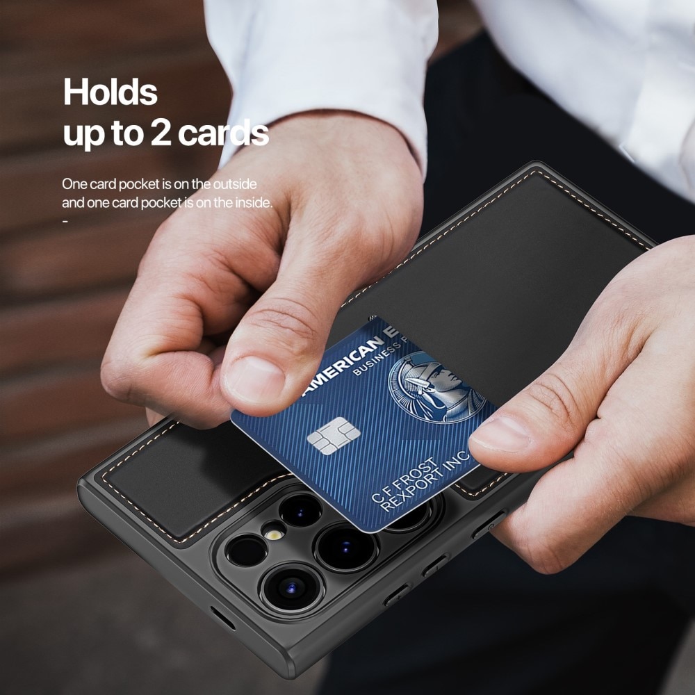 Rafi Series RFID MagSafe Wallet Stand Case Samsung Galaxy S24 Ultra, negro