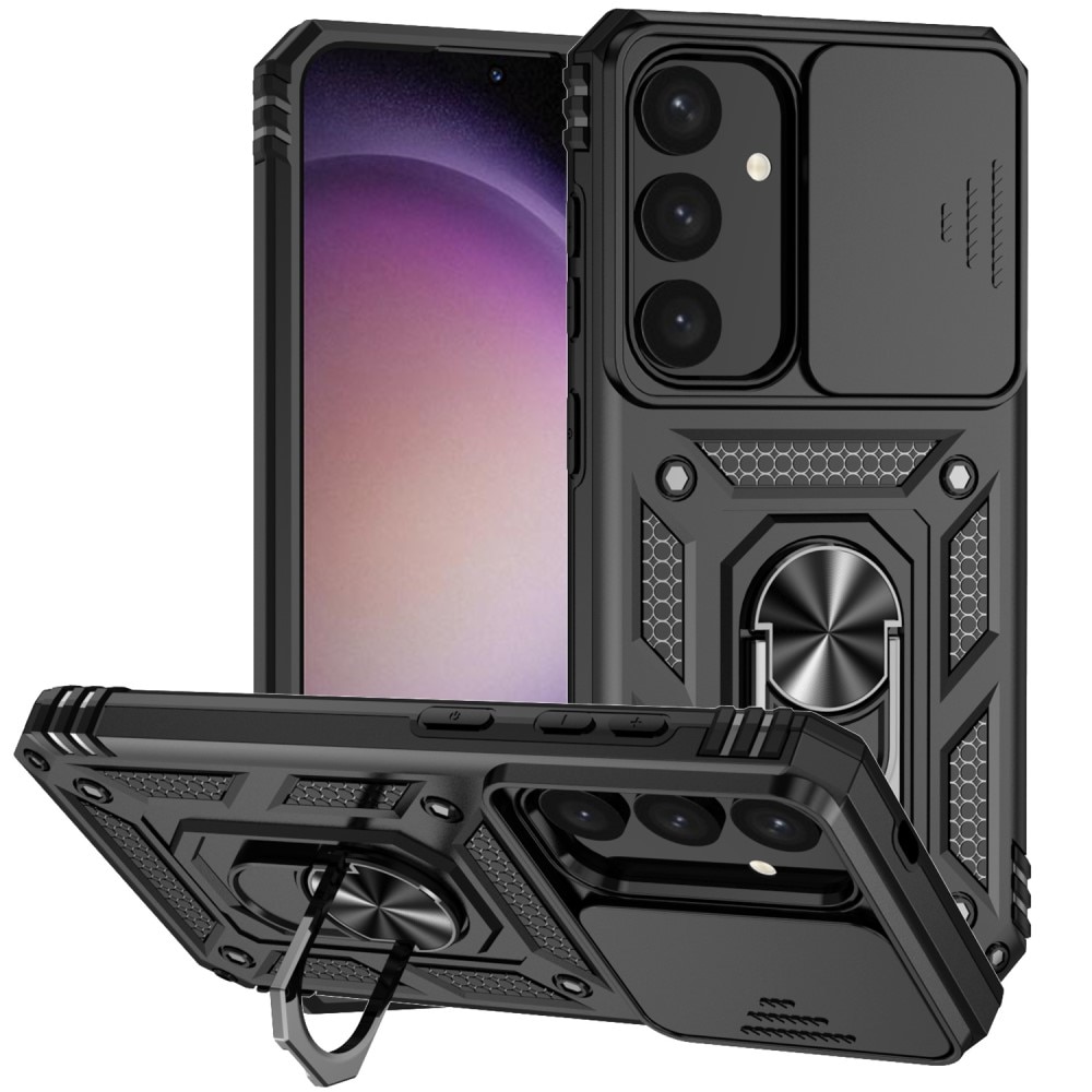Funda híbrida Ring y Protector Cámara Samsung Galaxy S24 Plus Negro