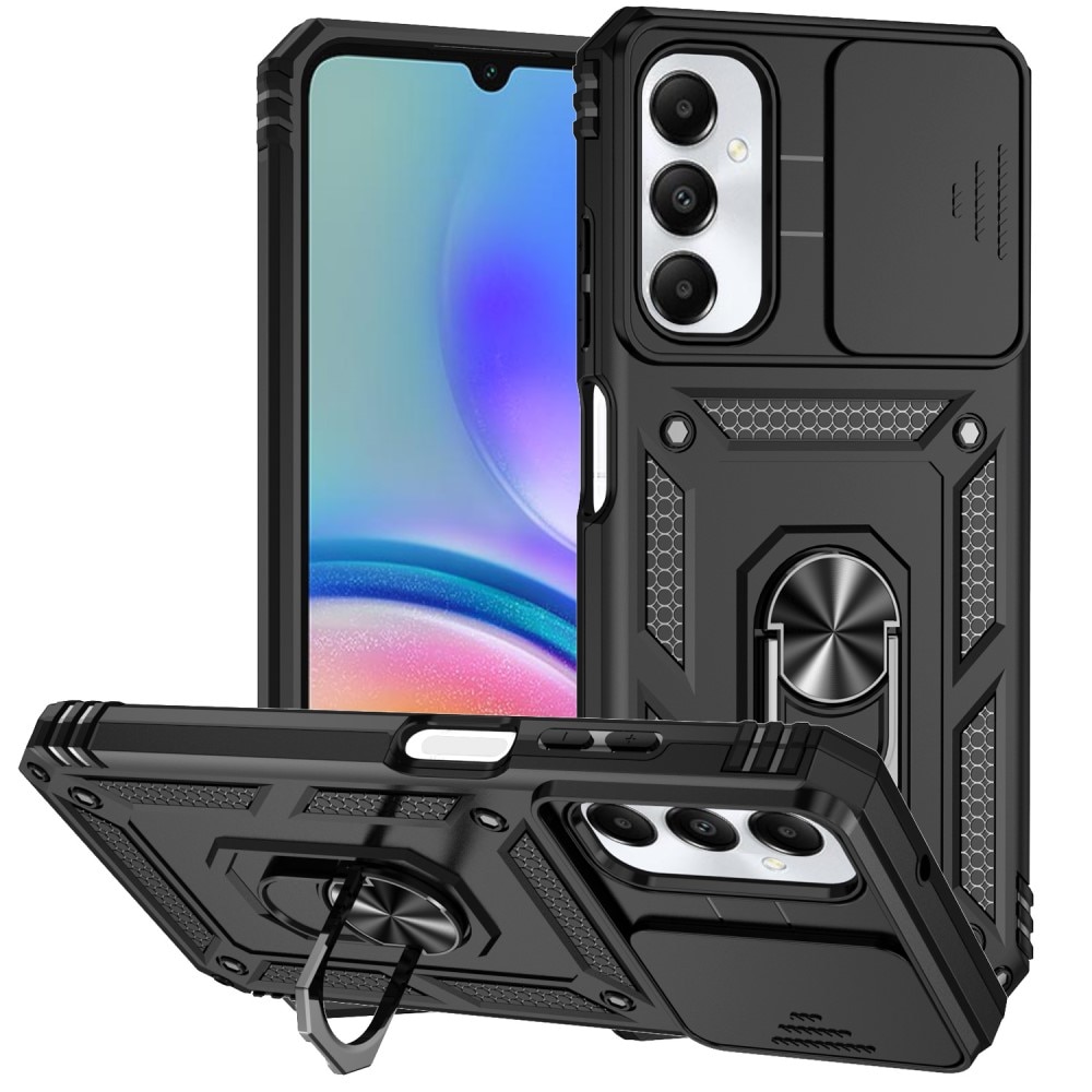 Funda híbrida Ring y Protector Cámara Samsung Galaxy A05s Negro