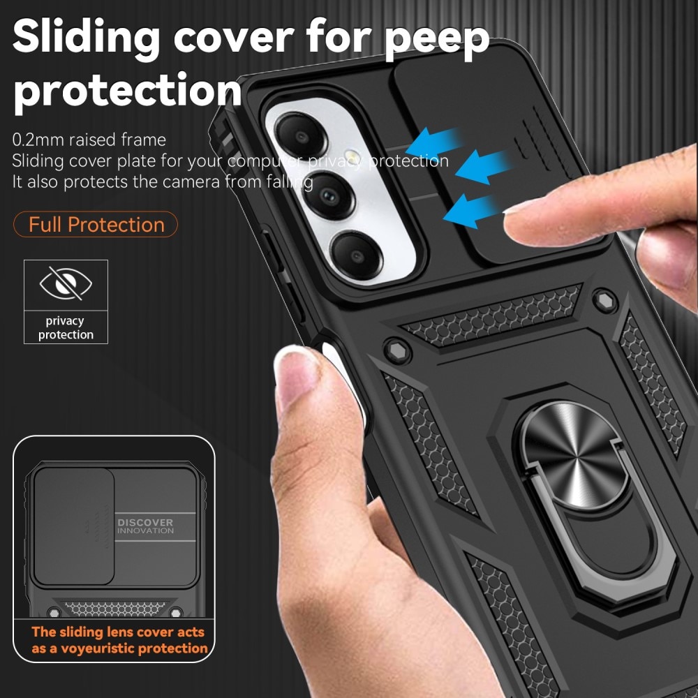 Funda híbrida Ring y Protector Cámara Samsung Galaxy A05s negro